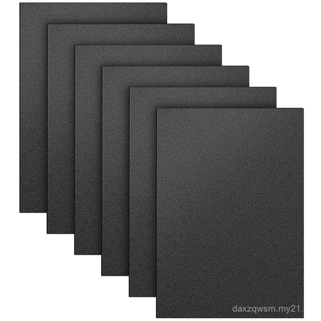 Pacote com 3 Folhas de Plástico ABS Preto 12" x 16" 1/4" de Espessura (6mm), Folha de Plástico Moldável de Alta Resistên