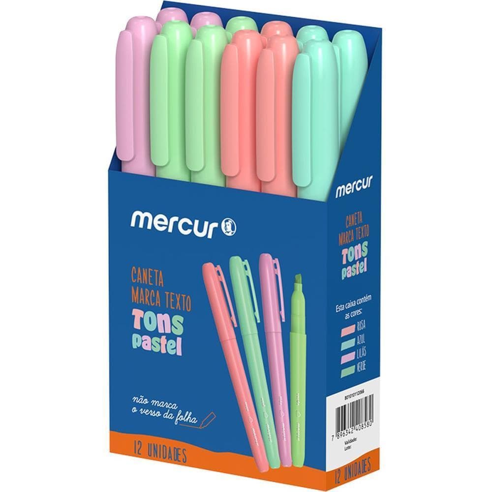 Caneta Marca Texto TONS Pastel Sortido CX.C/12