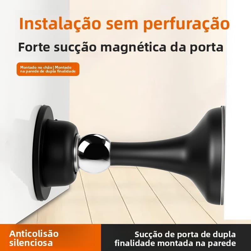 Batente de porta para banheiro, sem necessidade de furação, novo batente de porta magnético, proteção anti-colisão, mont