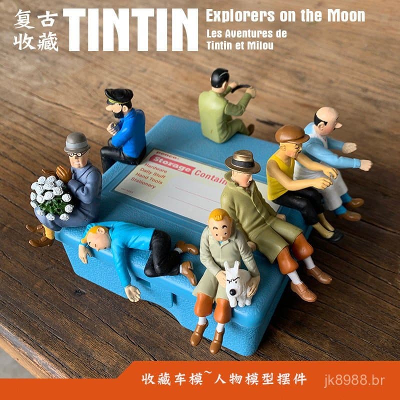 Figura de As Aventuras de Tintim, modelo de copo, ornamento de carro em formato de D, item de colecionador vintage.