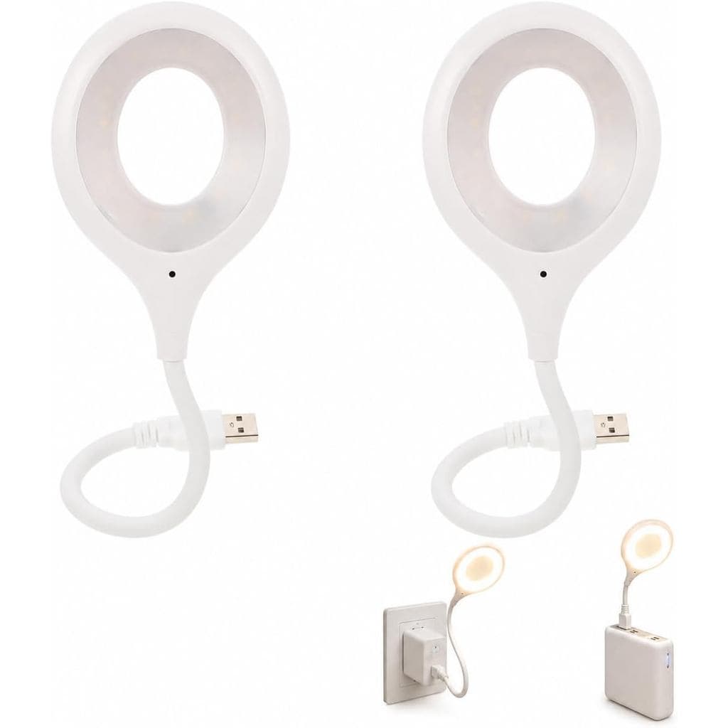 Gadpiparty 2 peças de Luz LED Flexível com Controle por Voz USB para Leitura na Cama, Luz Noturna Suave com Ativação por