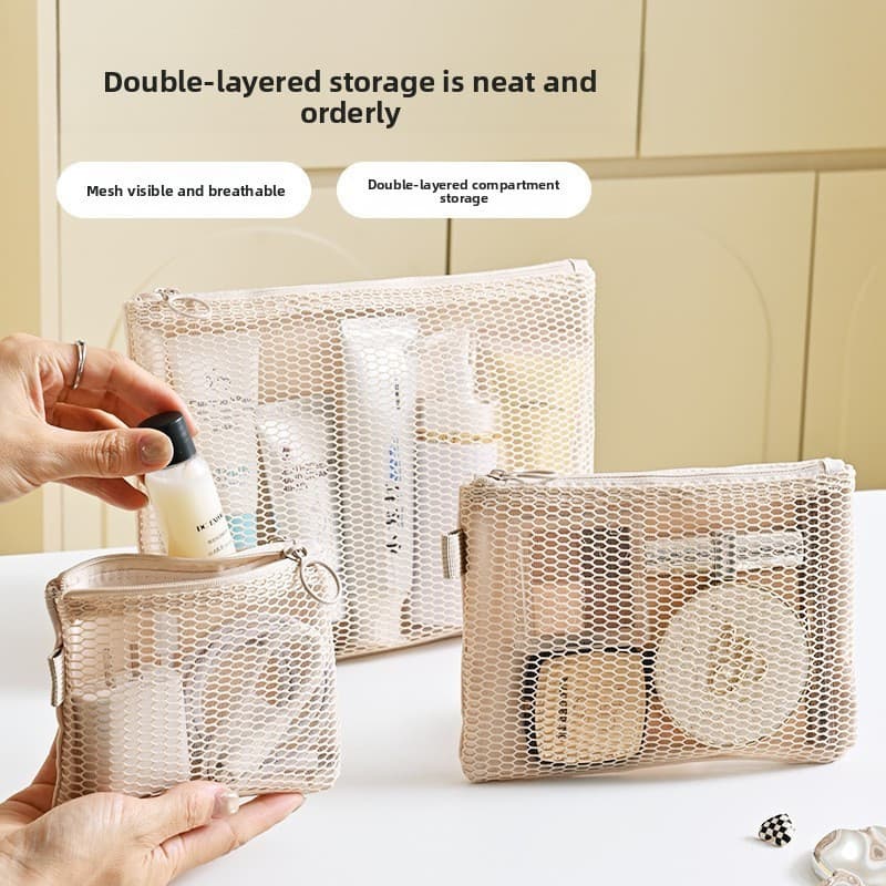 Bolsa de armazenamento de grade de viagem simples Bolsa de transporte Bolsa de moedas Bolsa de cosméticos Bolsa de docum