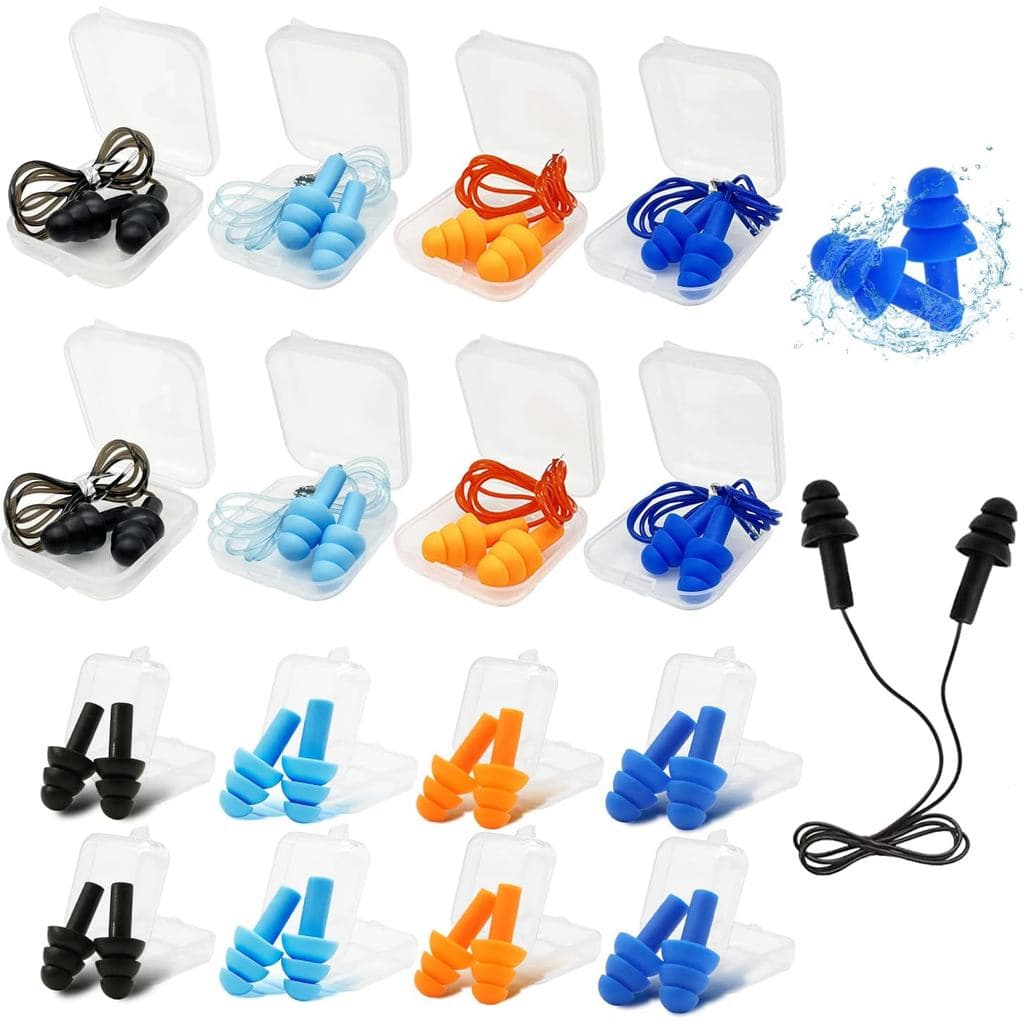 Protetores Auriculares de Silicone para Dormir, 16 Pares de Protetores Auriculares Macios, Impermeáveis, com Cancelament