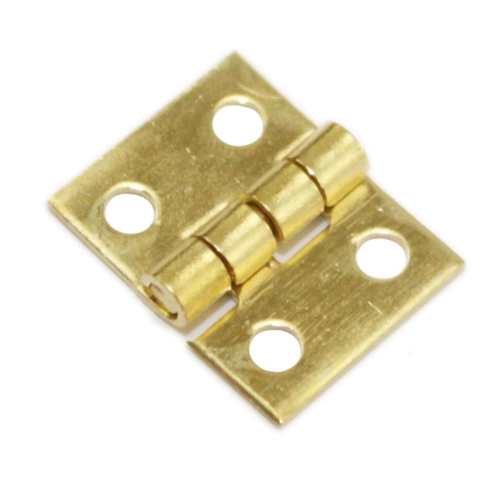 doplay-BR 20 peças mini dobradiças de latão 1/4 pol. 4 furos dobráveis ​​dobradiça pequena com parafusos para casas de