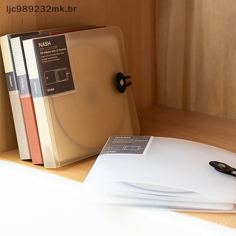 [MYBR] Caixa De CD De Disco Plástico Transparente Colorido DVD Porta Carteira Organizador De Bolsas Álbum Com Fivela [Be