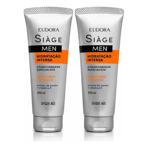 Kit 2 Condicionadores Eudora Siage Men Hidratação Profunda