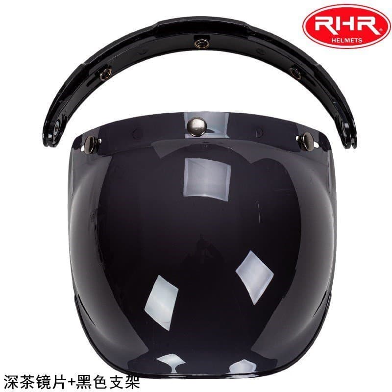 Capacete de motocicleta genuíno com viseira estilo retrô de três fivelas, viseira tipo bolha IP75.