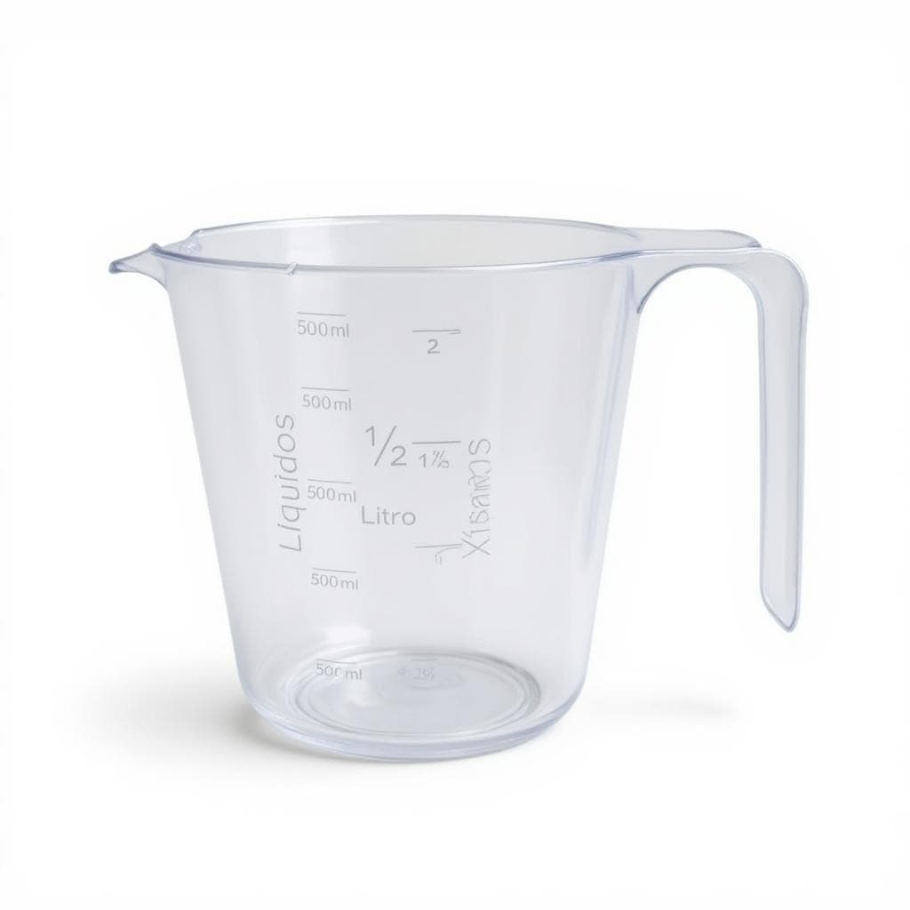 Jarra Medidora de Cozinha 500ml Plástica com Alça Ergonômica