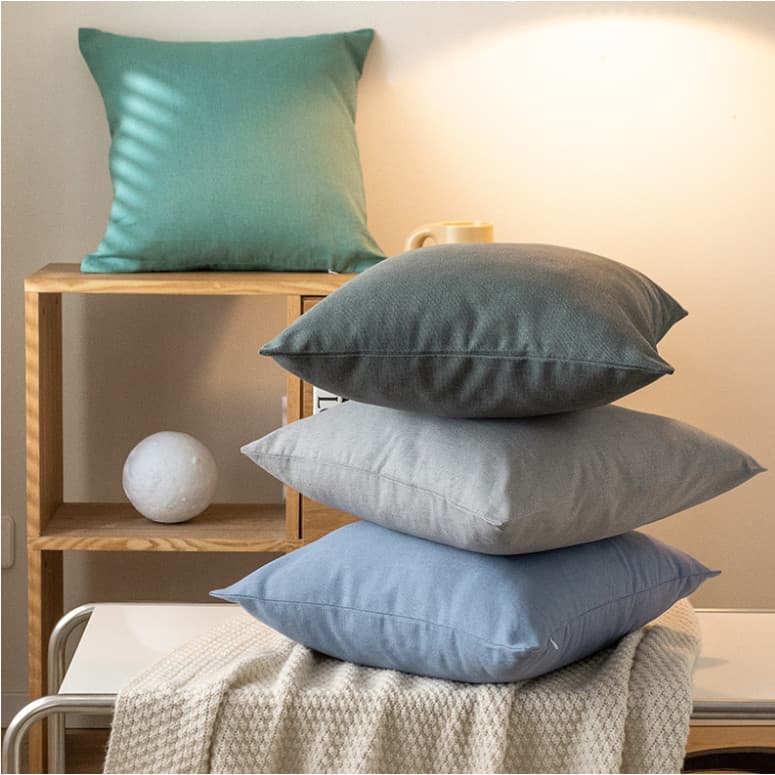 Almofada 45x45cm Tecido Linho Resistente, Enchimento Incluso, Super Macia para Sala Varanda Quarto