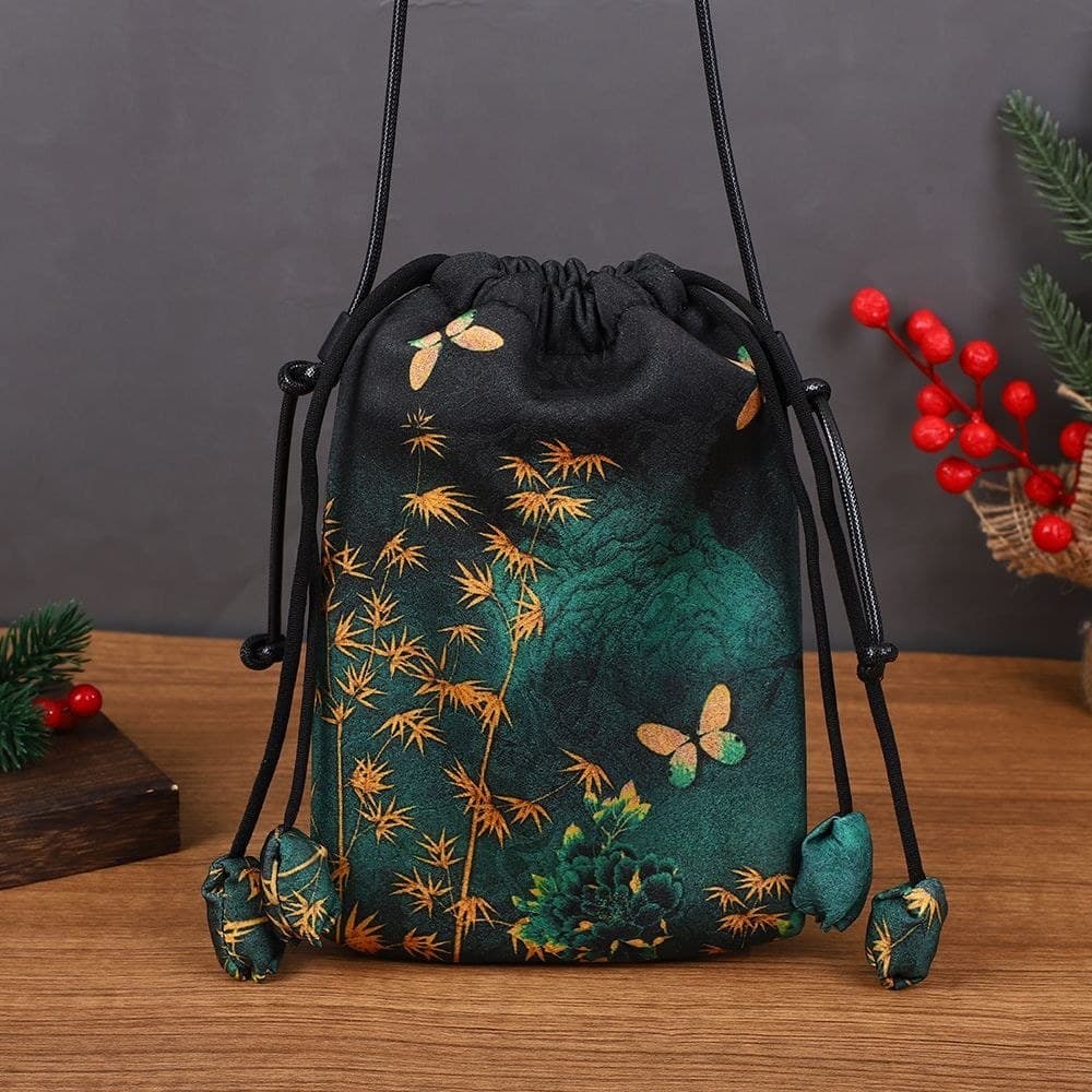 Retro perfumado nuvem cordão grande saco do telefone móvel feixe boca leve estilo chinês moda All-Match senhoras portáti