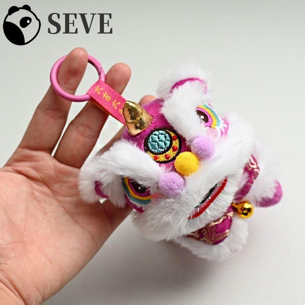 Pingente De Dança De Leão SEVE , Chaveiro Estilo Chinês Do Ano Cavalo , Desenho Animado Novo