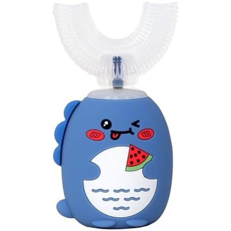 Escova De Dentes Elétrica Infantil Em Formato De U , Com 3 Modos De Limpeza , 360 ° Automática Sonic , Design De Dinossa