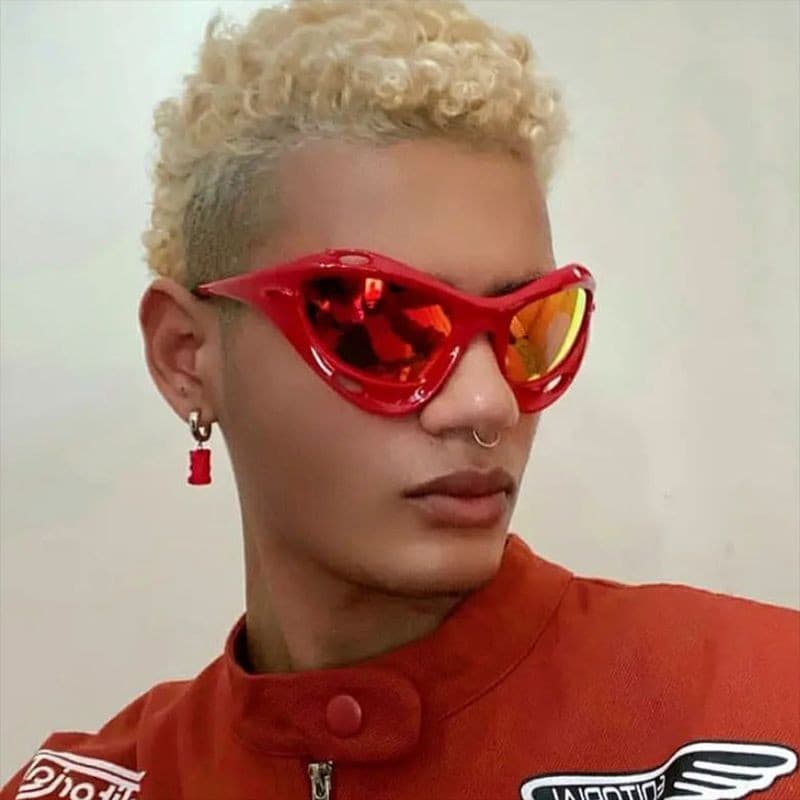 Óculos de Sol Steampunk Y2K para Homens, Produtos de Tendência Esportiva 2023, Óculos de Sol de Luxo para Mulheres, Lent