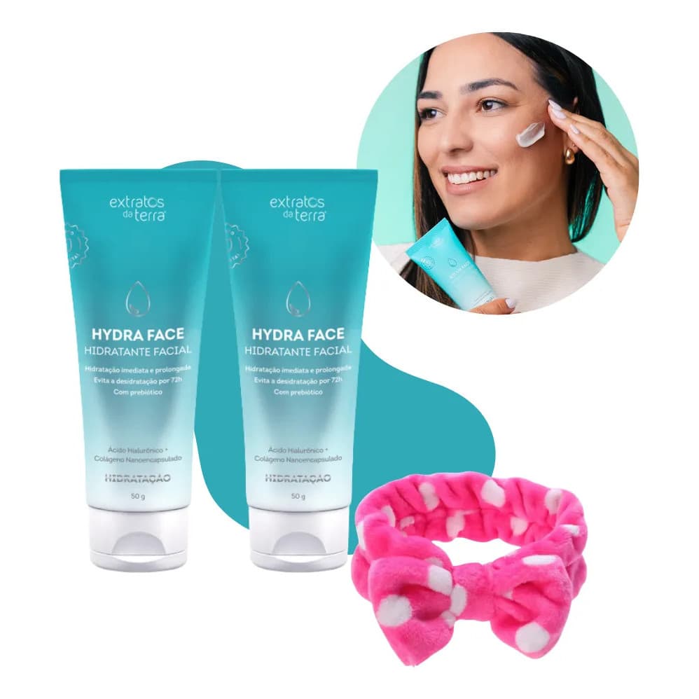 Creme Hidratante Facial Hydra Face Ácido Hialurônico 2un