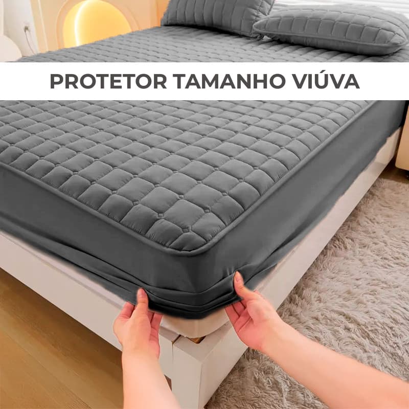 Protetor Colchão Viúva Capa Protetora Cama Box 1,28m X 1,88m Com Elástico Em Toda Volta