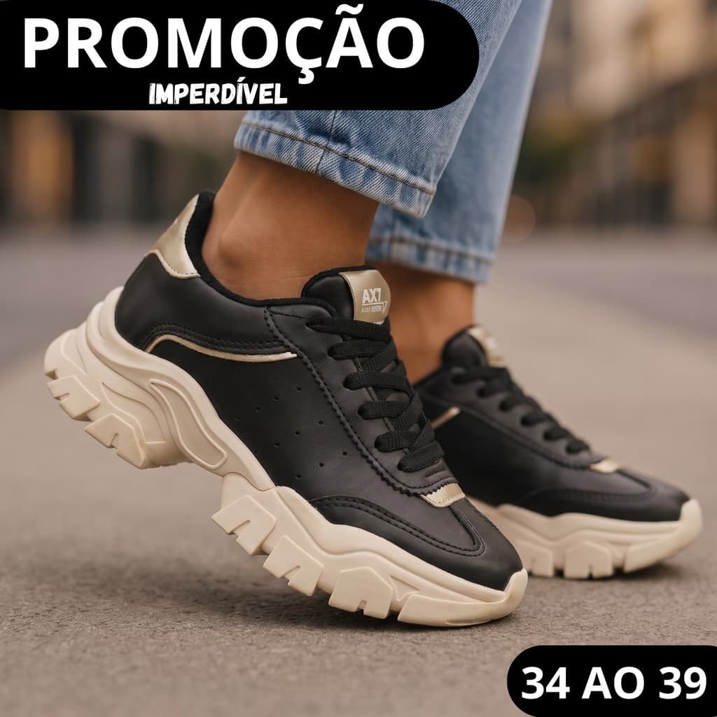 Tênis Feminino Chunky Plataforma Tendência 2026 Confortável E Cheio De Estilo