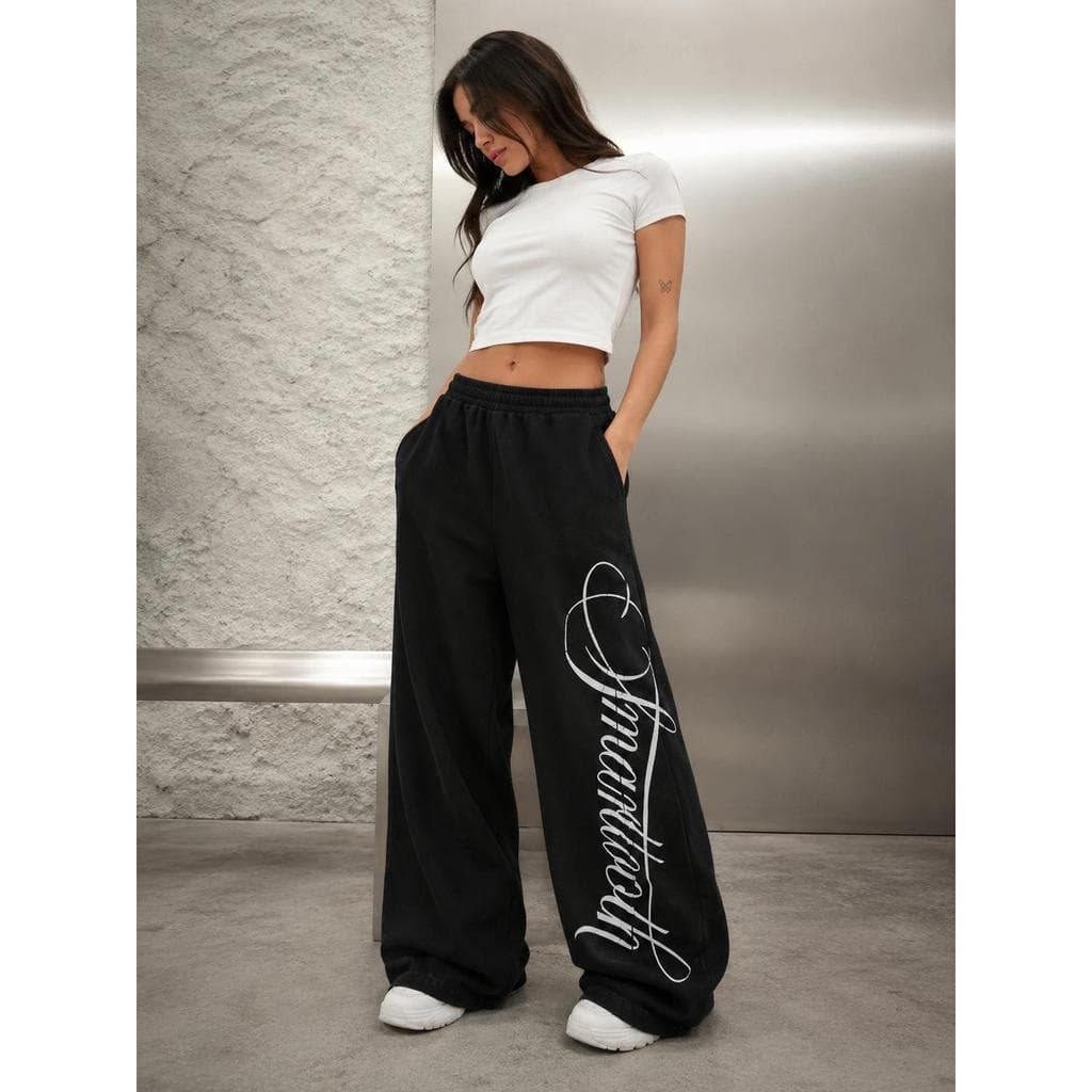 Calça Wide Legg Baggy Retrô Americana Unissex Solta Casual Reta Calça Larga Feminina Masculina Quentinha Confortável