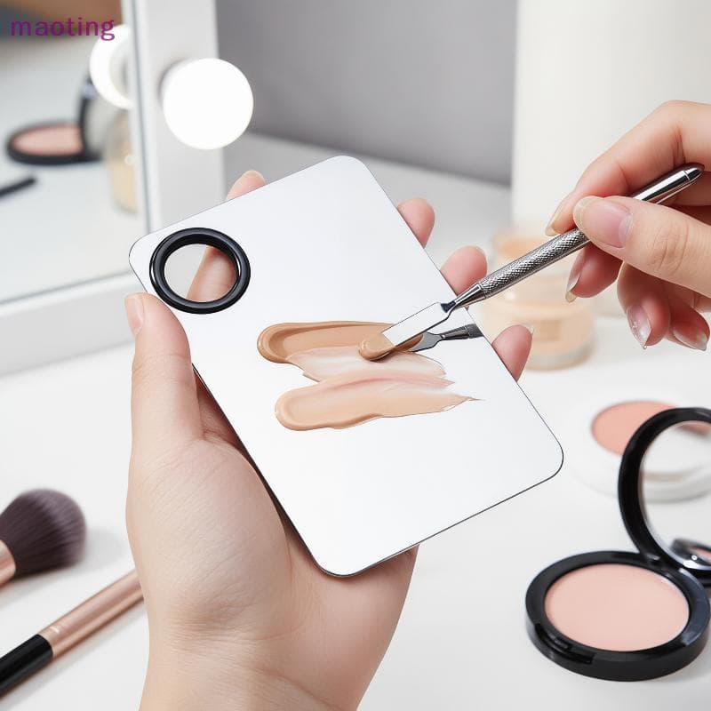 [maoting] Paleta De Maquiagem Para Aplicação De Base Lipsti Eye Shadow Mixer Palette Pincéis Cosméticos Com Espátula Fer