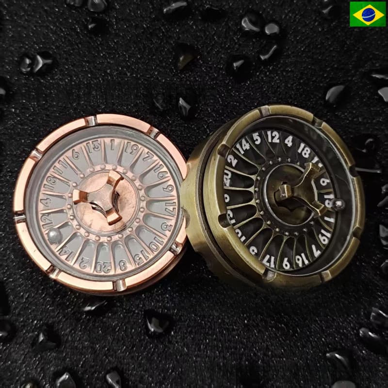 Dados giratórios de metal D20 |     Jogo de RPG Eletrônico TRPG para Alívio do Estresse com Roda + Bolas de Aço Polido 1