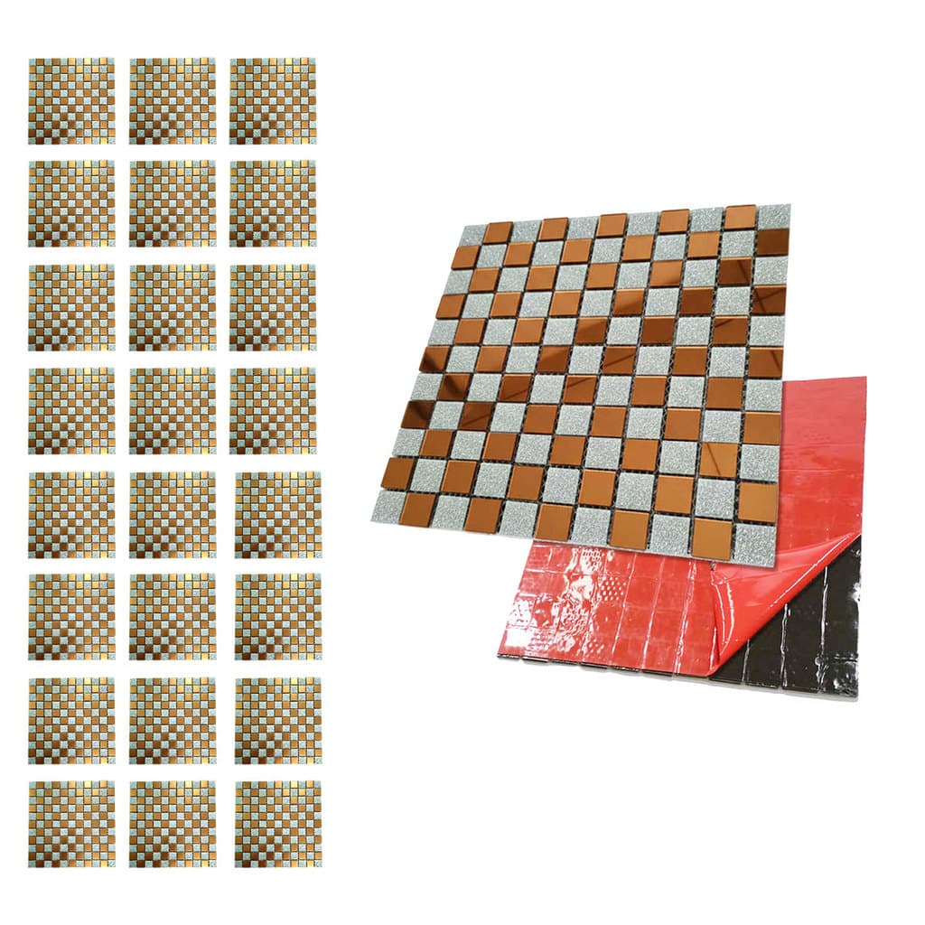 Pastilha De Vidro Kit 24 Uni Autocolante Parede Cozinha Banheiro Decorativa Facil Aplicaçao Reforma Moderna Requinte