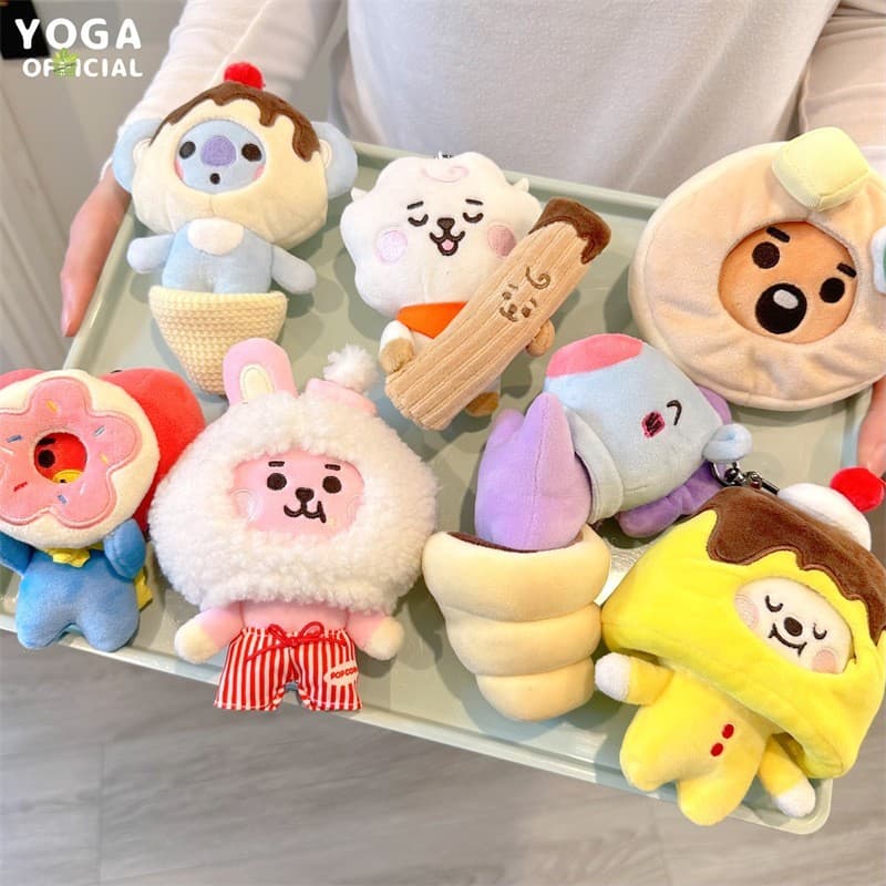 BT211 Pingente De Boneca De Pelúcia Fofo – Design De Bolo De Sobremesa Com Vestido Cruzado , Presente Moderno