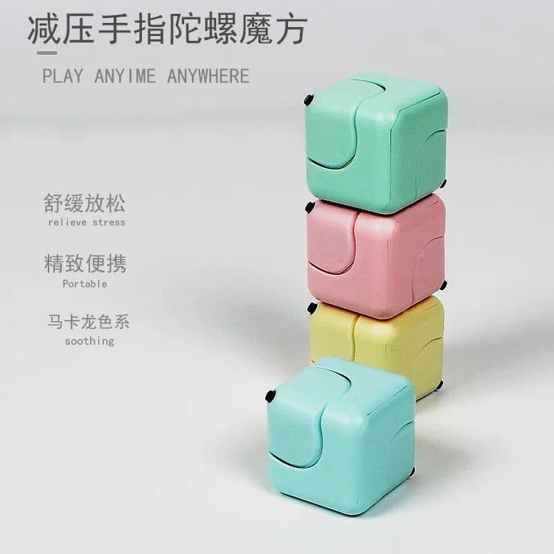 Novo brinquedo de descompressão Macaron cor Fidget Spinner cubo rubik ciclone cubo dedo brinquedo descompressão ferramen