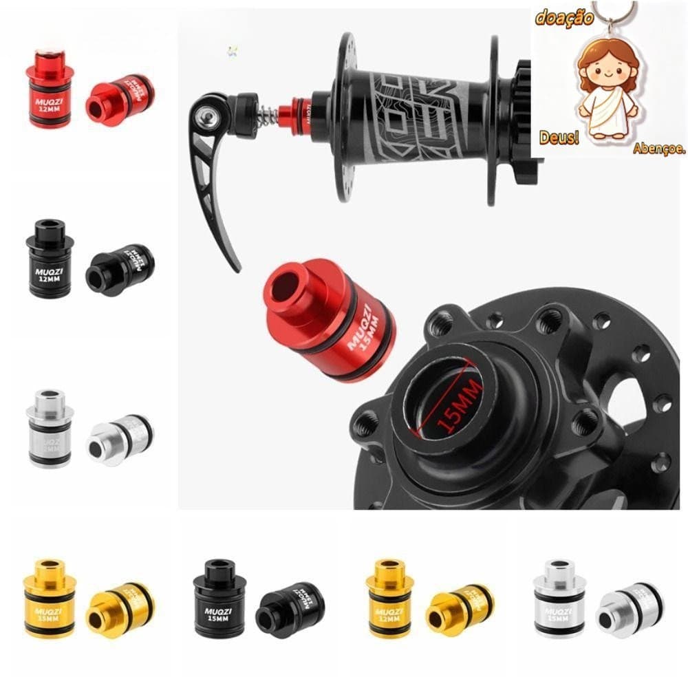 2 Unidades Conversor De Cubo De Bicicleta , Liberação Rápida 12/15 Mm Através Do Adaptador De Eixo , Liga