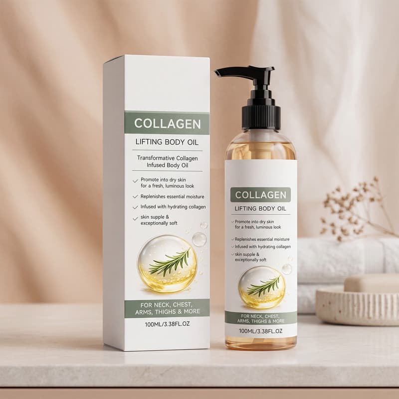Estoque pronto Óleo hidratante corporal de colágeno Cuidados suaves para a pele Refrescante Hidratante Hidratante para a