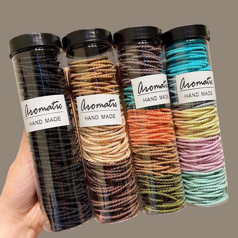 Elásticos antiderrapantes para rabo de cavalo, 100 elásticos de cabelo sem costura em um pote, alta qualidade, não danif