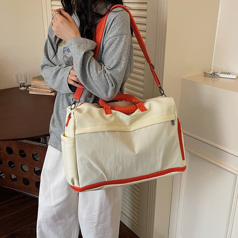 Nova bolsa de viagem de grande capacidade feminina viagem de negócios de curta distância expansível saco de bagagem seco