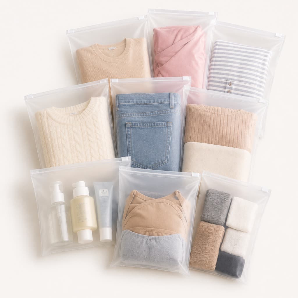 Kit Organizadores de Viagem Zip Lock Impermeável Premium