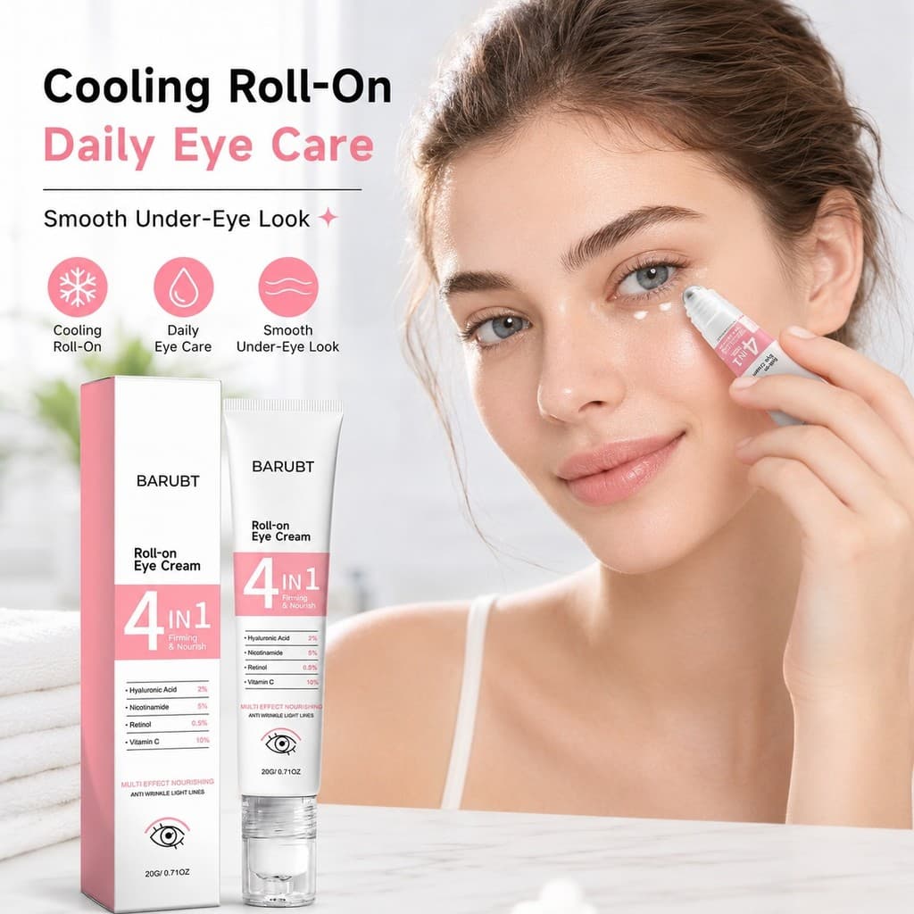 [Estoque pronto] Creme para os olhos Roll-On, cuidado suave ao redor dos olhos, pele leve, hidratante confortável, cuida