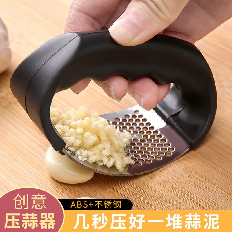 Prensa de alho em forma de anel de aço inoxidável, cozinha, alho picado, alho picado, ferramenta de quebra Manual,