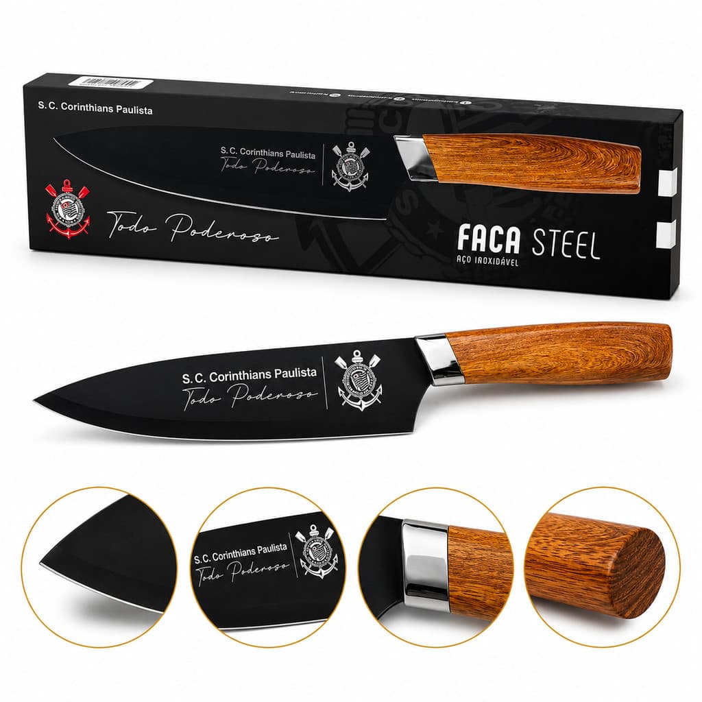 Faca Churrasco Personalizada Time De Futebol Para Presente