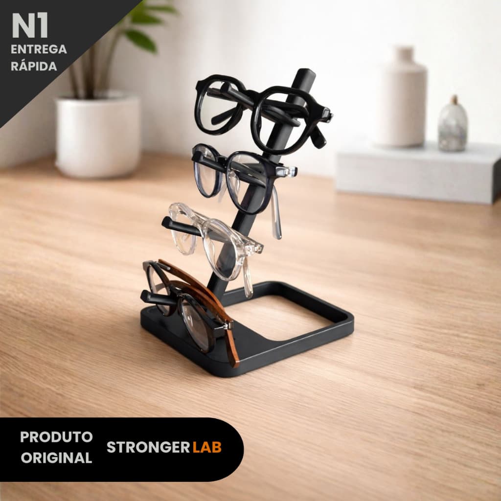Suporte Para Óculos De Mesa Organizador Expositor 4 Ganchos