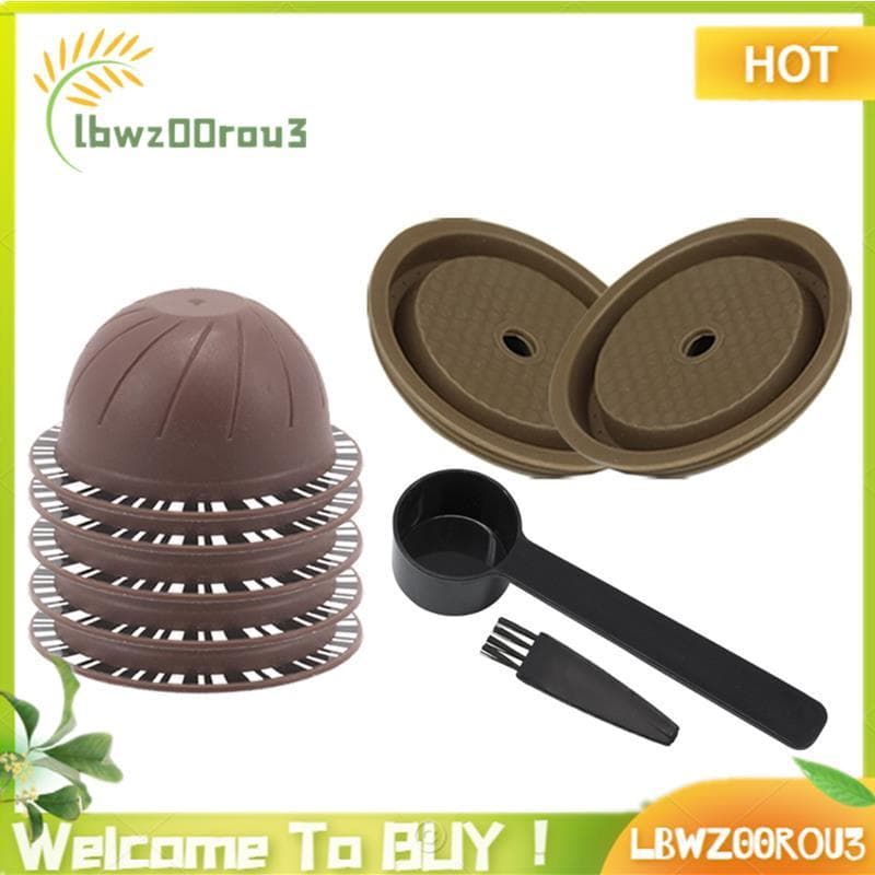 Conjunto De Cápsulas De Café Reutilizáveis De 150ml , Filtro Recarregável Com Tampas De Silicone , Colher E Escova Para