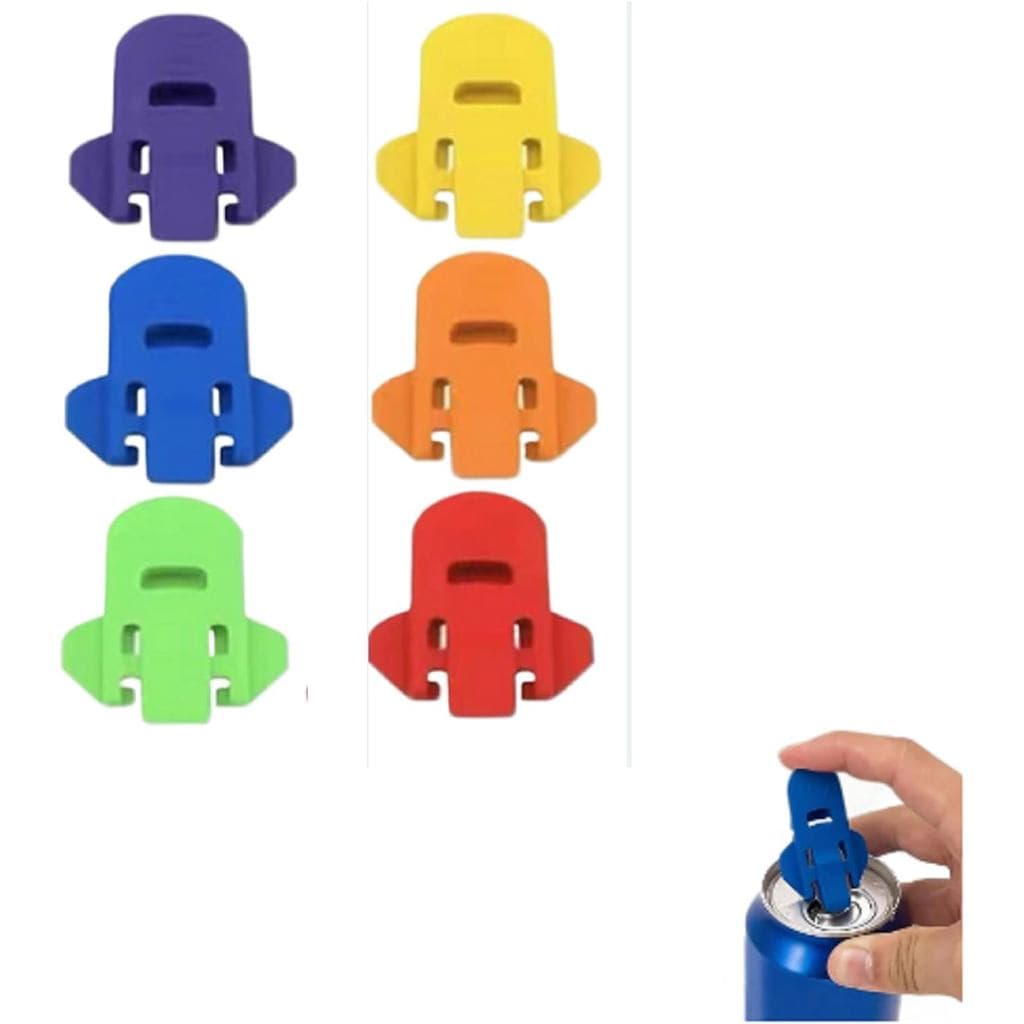 Conjunto de 6 abridores de latas fáceis de usar - Protetores coloridos para latas de refrigerante e cerveja, protetores
