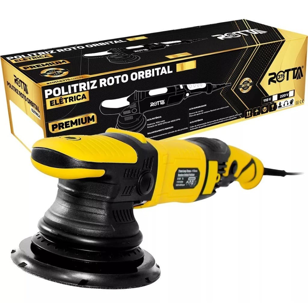 Politriz Roto Orbital Automotiva Elétrica 21mm 1100w 110v ou 220v Rotta376