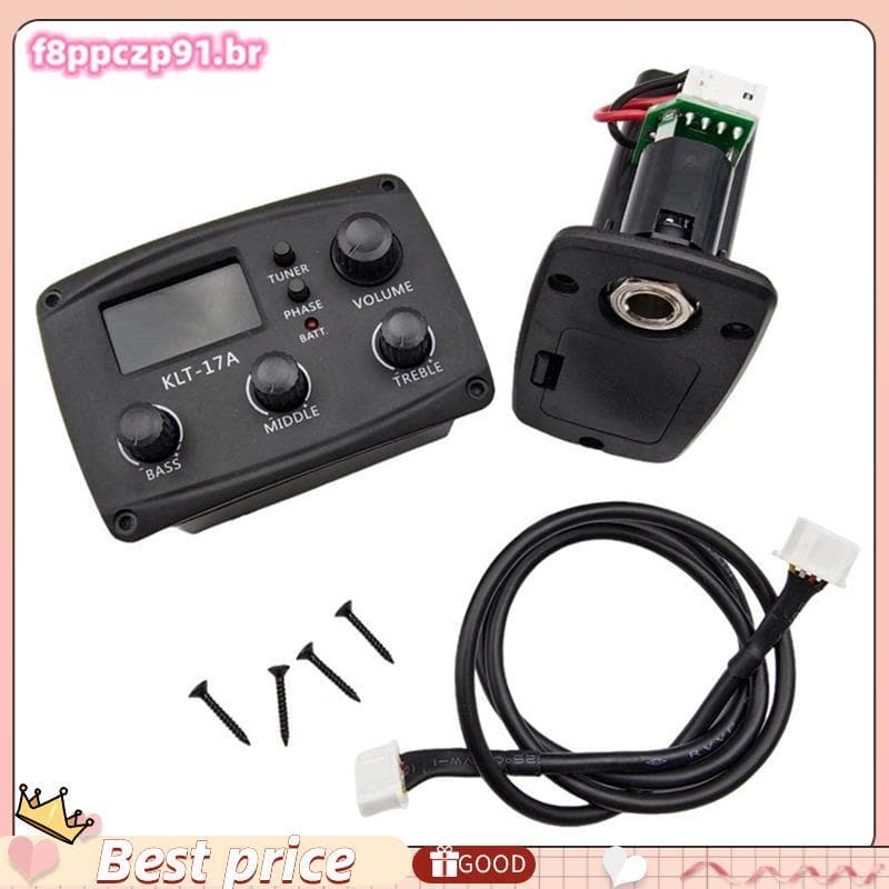 - Pré-Amplificador EQ De Guitarra Acústica 17A , Com Afinador De Procedimento Digital , Equalizador De 3 Bandas , Captad