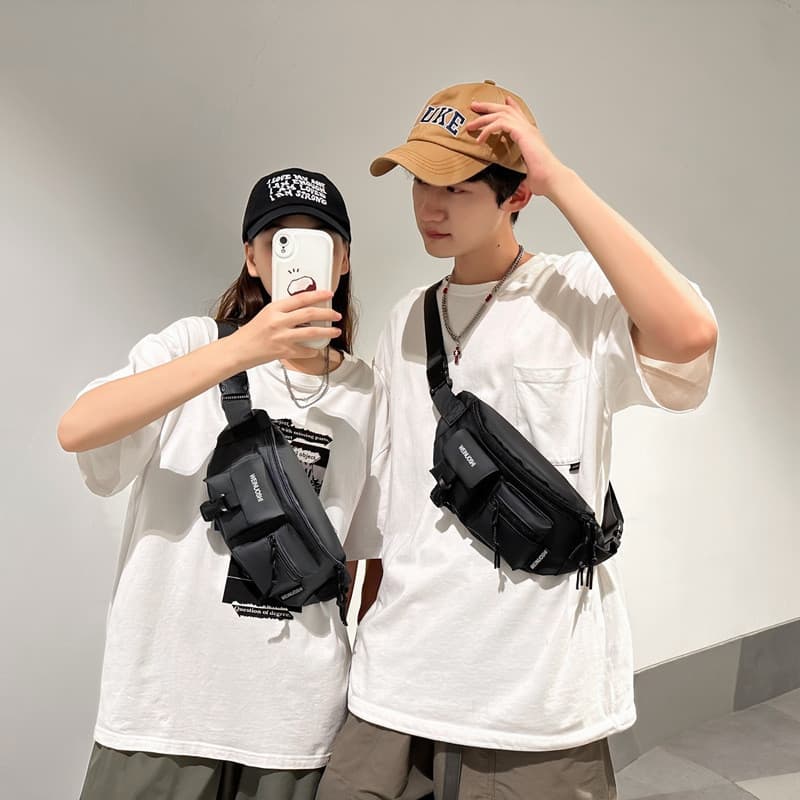 Bolsa De Peito Masculina Moda Personalidade Pequena Mochila Lazer Crossbody Saco De Cintura Masculino E Feminino Pode Vo