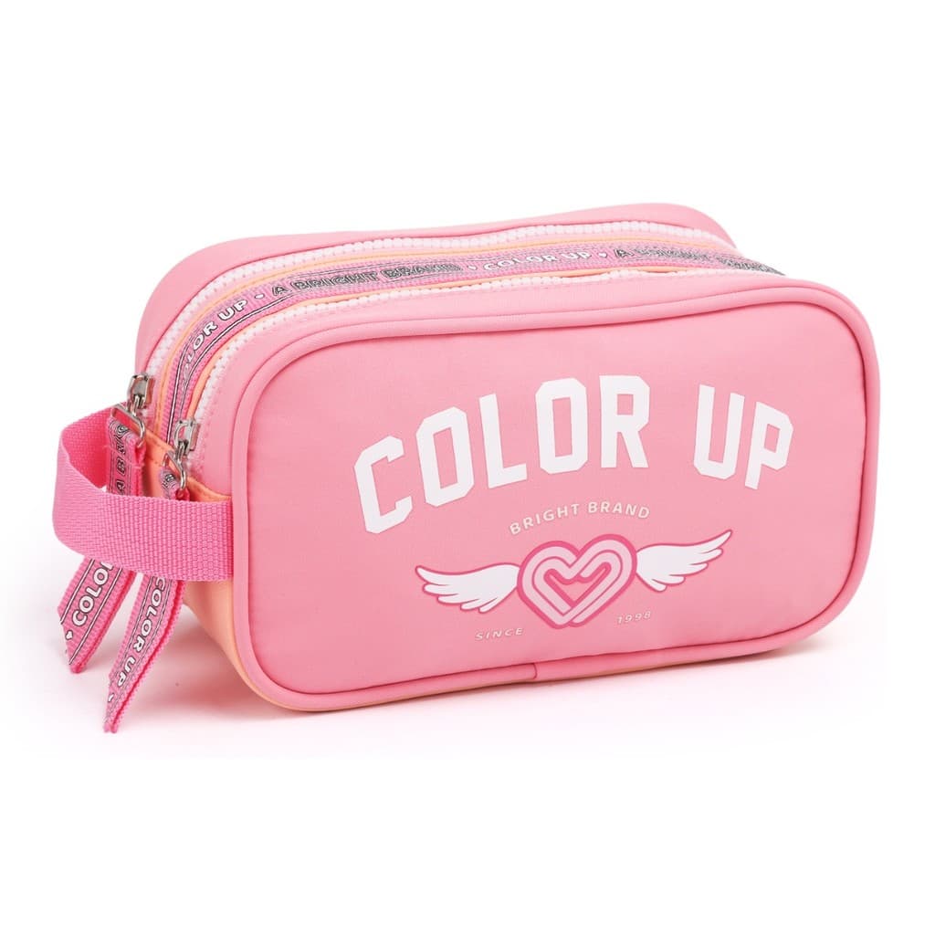 Estojo Duplo Necessaire Resistente Escolar Meninas Color Up
