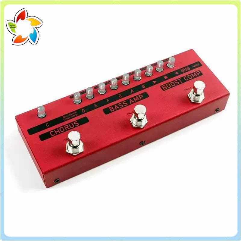 Pedal De Mini Efeitos De Guitarra Com Coro Multifuncional , Ajustável , Amplificador E Compressão De Reforço Vermelho