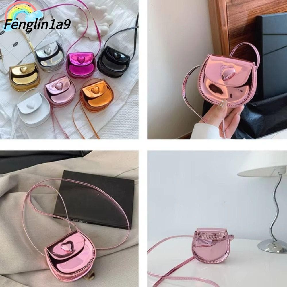 FENGLINA Mini Bolsa Crossbody , De Coração Ajustável Com Ombro Infantil Leve E Brilhante