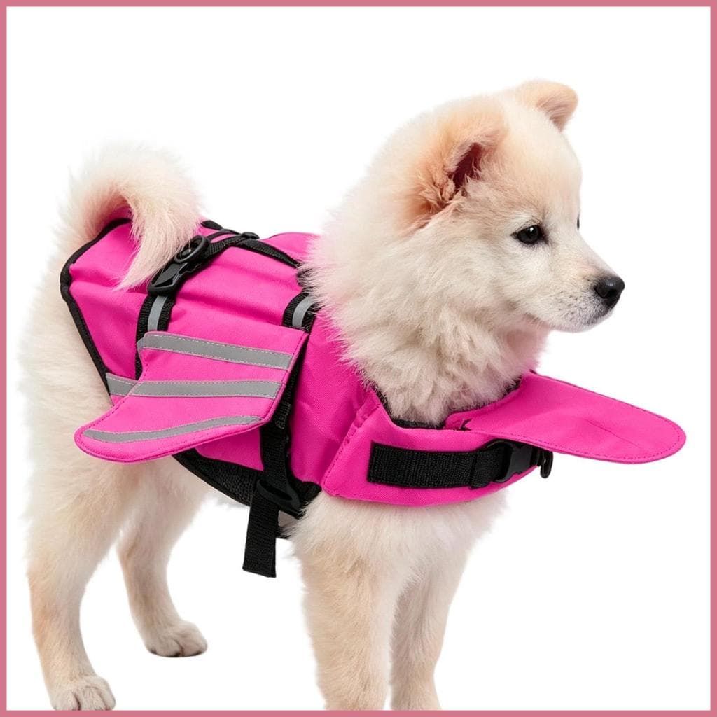 Colete Salva-Vidas Para Cães , Asa Reflexiva , Roupas Flutuantes Com Descanso O Queixo , De Água Alça De Resgate Piscina
