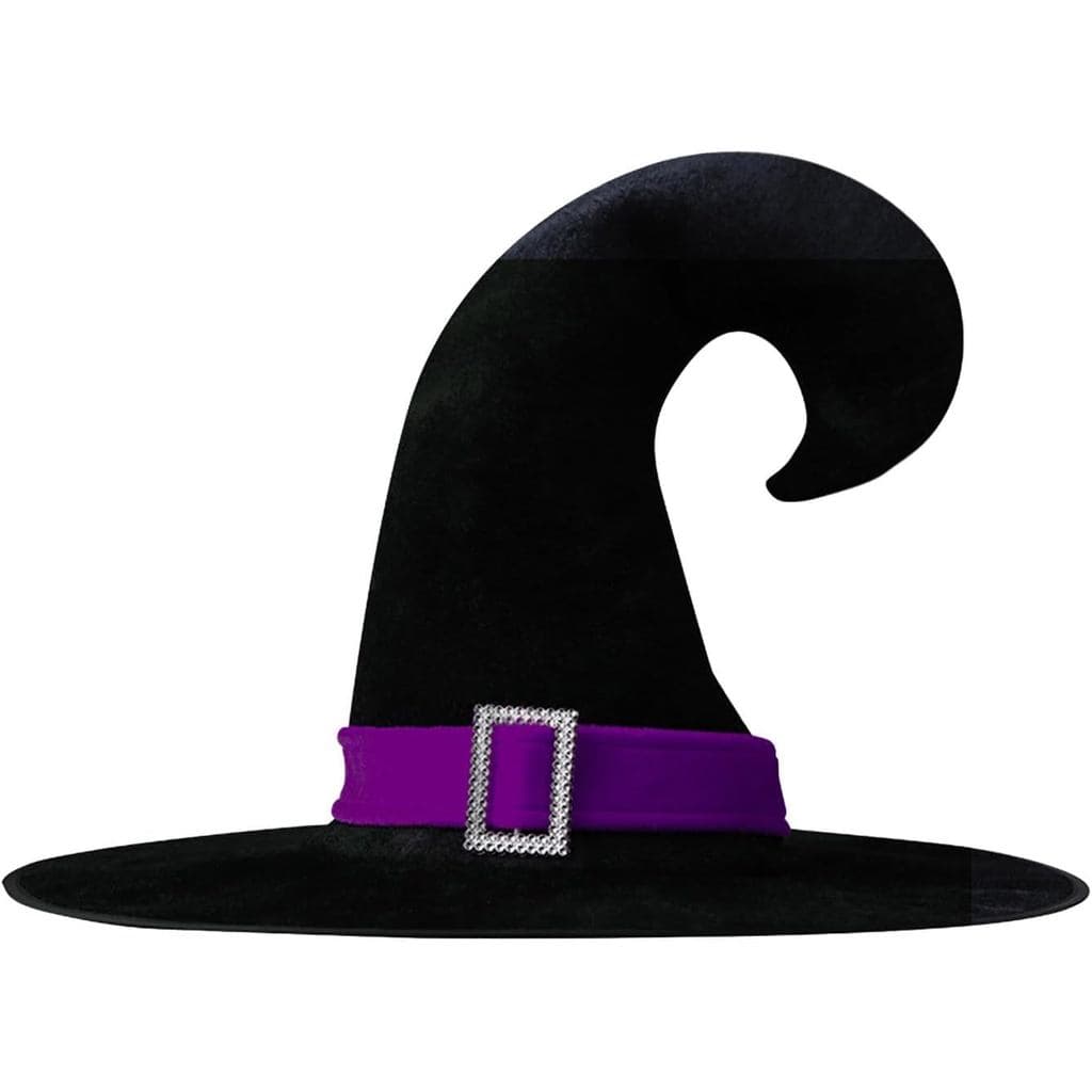 Unissex Crianças Halloween Veludo Curvado Chifre Bruxa Chapéu Cosplay Acessório Para Criança