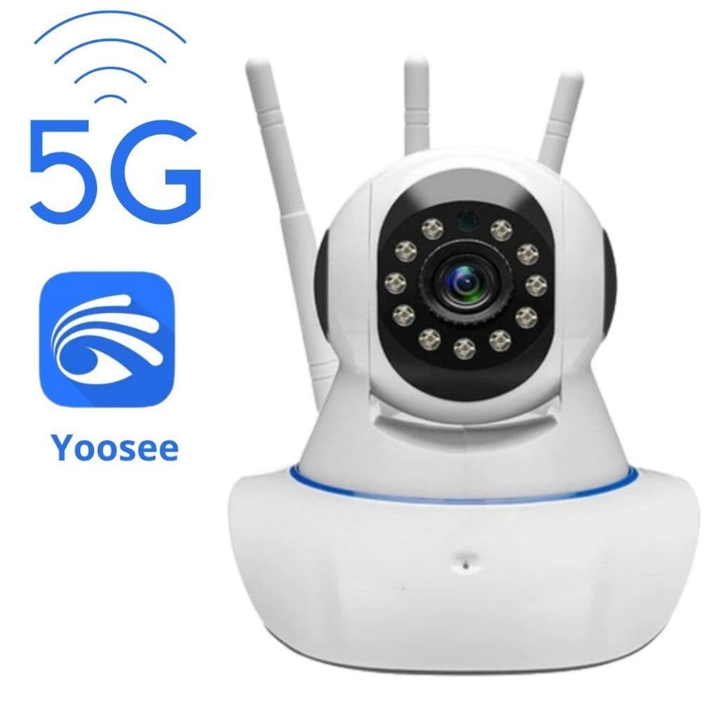 Câmera Robô IP 3 Antenas WiFi Full HD 360° Visão Noturna Áudio Babá Eletrônica