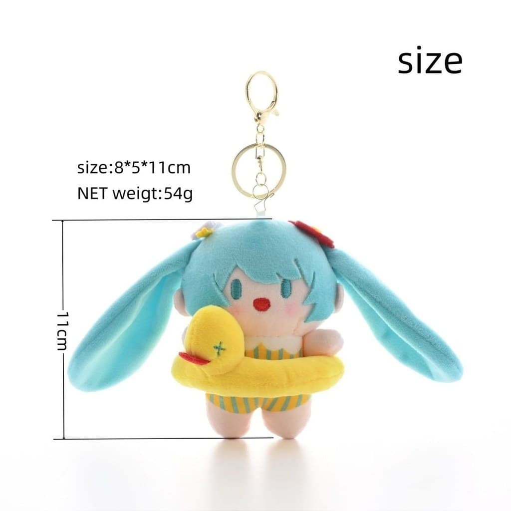Hatsune miku boneca pingente miku boneca série anel de natação de pelúcia boneca hatsune presente de aniversário