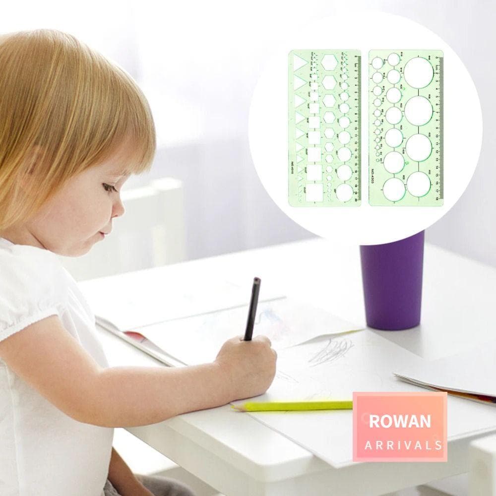 Régua ROWANBABY , Estêncil Circular De Modelo Geométrico De Plástico , Ferramenta De Desenho De Pintura De Estudante Tri