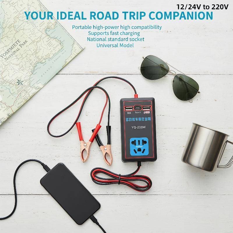 Bsbl 1 Peça 12V/24V Para 110V/220V Conversor De Carro Multifuncional Inversor De Energia Com Porta USB Carregador De Car