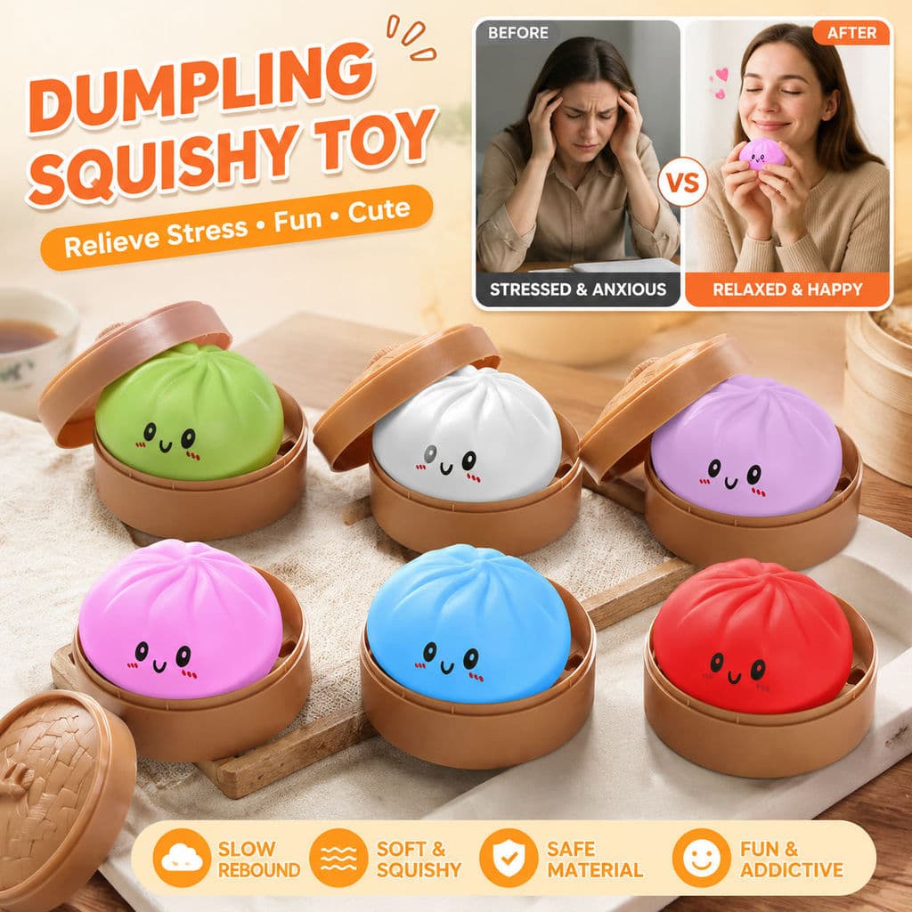 Squishy Advanced Baozi Toy 1 Unidade (Branco , Verde , Lilás , Roxo Claro , Azul , Vermelho) – Material Macio PP E TPR